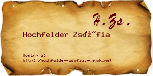 Hochfelder Zsófia névjegykártya